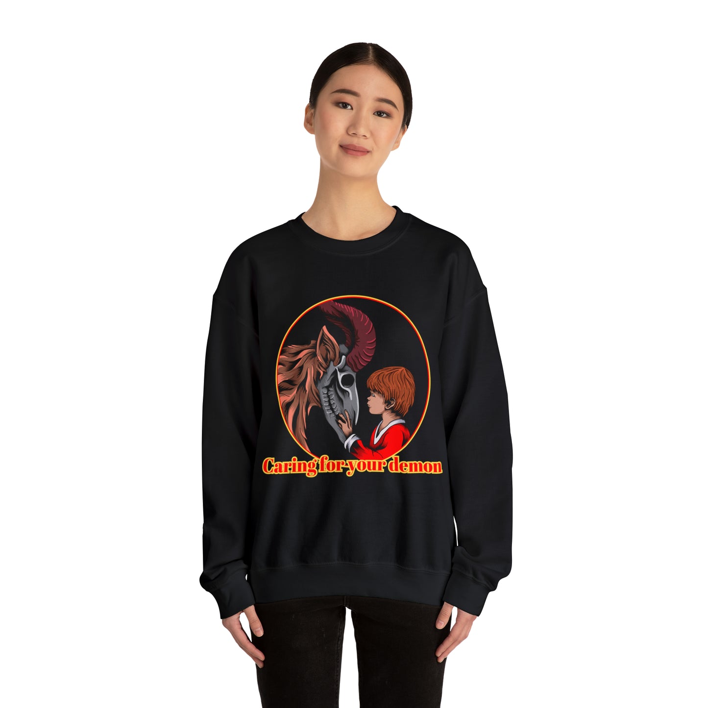 Caring for your demon Crewneck Sweatshirt