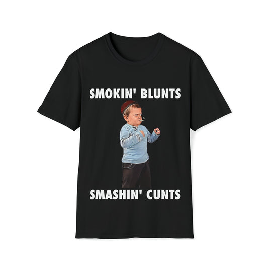 Smokin' blunts, Smashin' cunts t-shirt