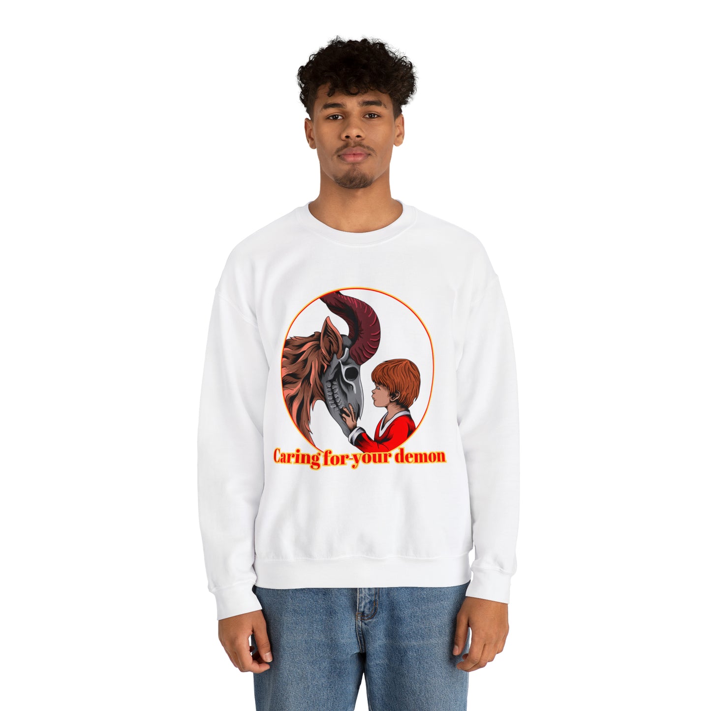 Caring for your demon Crewneck Sweatshirt