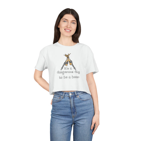 It's a dangerous day to be a beer cropped tee