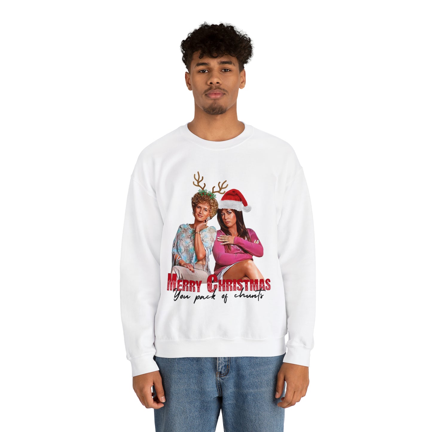 Merry Christmas you pack of chunts Crewneck Sweatshirt