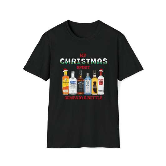 My Christmas spirit comes in a bottle t-shirt