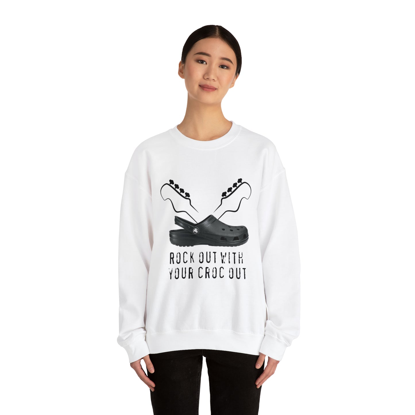 Rock out with your croc out Crewneck Sweatshirt